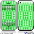 iPhone 3GS Skin - Skull And Crossbones Pattern Green
