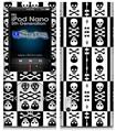 iPod Nano 5G Skin - Skull And Crossbones Pattern Bw