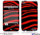 iPod Touch 4G Decal Style Vinyl Skin - Zebra Red