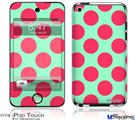 iPod Touch 4G Decal Style Vinyl Skin - Kearas Polka Dots Pink And Blue