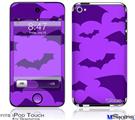iPod Touch 4G Decal Style Vinyl Skin - Deathrock Bats Purple