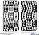 iPod Touch 4G Decal Style Vinyl Skin - Skull And Crossbones Pattern Bw
