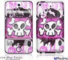 iPod Touch 4G Decal Style Vinyl Skin - Cartoon Skull Pink