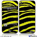 iPhone 4 Decal Style Vinyl Skin - Zebra Yellow (DOES NOT fit newer iPhone 4S)