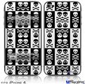 iPhone 4 Decal Style Vinyl Skin - Skull And Crossbones Pattern Bw (DOES NOT fit newer iPhone 4S)