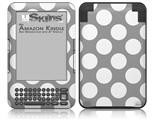 Kearas Polka Dots Whtie On Gray - Decal Style Skin fits Amazon Kindle 3 Keyboard (with 6 inch display)