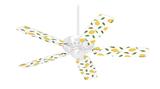 Lemon Leaves White - Ceiling Fan Skin Kit fits most 42 inch fans (FAN and BLADES SOLD SEPARATELY)