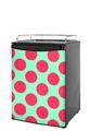 Kegerator Skin - Kearas Polka Dots Pink And Blue (fits medium sized dorm fridge and kegerators)