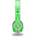 WraptorSkinz Skin Decal Wrap compatible with Beats Solo HD (Original) Skull And Crossbones Pattern Green (HEADPHONES NOT INCLUDED)