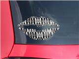 Lips Decal 9x5.5 Skull And Crossbones Pattern Bw
