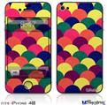 iPhone 4S Decal Style Vinyl Skin - Brushed Cirlces Multi Dark