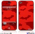 iPhone 4S Decal Style Vinyl Skin - Deathrock Bats Red