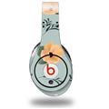 WraptorSkinz Skin Decal Wrap compatible with Beats Studio (Original) Headphones Poppy Orange Light Blue Skin Only (HEADPHONES NOT INCLUDED)