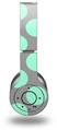 WraptorSkinz Skin Decal Wrap compatible with Beats Wireless (Original) Headphones Kearas Polka Dots Mint And Gray Skin Only (HEADPHONES NOT INCLUDED)