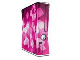 Bokeh Squared Hot Pink Decal Style Skin for XBOX 360 Slim Vertical