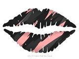Jagged Camo Pink - Kissing Lips Fabric Wall Skin Decal measures 24x15 inches
