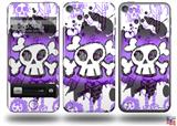 Cartoon Skull Purple Decal Style Vinyl Skin - fits Apple iPod Touch 5G (IPOD NOT INCLUDED)