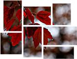 Wet Leaves - 7 Piece Fabric Peel and Stick Wall Skin Art (50x38 inches)