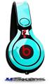 WraptorSkinz Skin Decal Wrap compatible with Beats Mixr Headphones Bokeh Squared Neon Teal Skin Only (HEADPHONES NOT INCLUDED)