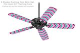 Zig Zag Teal Pink Purple - Ceiling Fan Skin Kit fits most 52 inch fans (FAN and BLADES SOLD SEPARATELY)