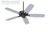 Zig Zag Teal Green and Pink - Ceiling Fan Skin Kit fits most 52 inch fans (FAN and BLADES SOLD SEPARATELY)