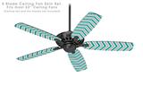 Zig Zag Teal and Gray - Ceiling Fan Skin Kit fits most 52 inch fans (FAN and BLADES SOLD SEPARATELY)