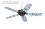 Zig Zag Teal Pink and Gray - Ceiling Fan Skin Kit fits most 52 inch fans (FAN and BLADES SOLD SEPARATELY)