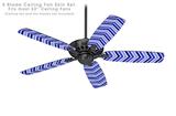 Zig Zag Blues - Ceiling Fan Skin Kit fits most 52 inch fans (FAN and BLADES SOLD SEPARATELY)