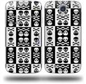 Skull And Crossbones Pattern Bw - Decal Style Skin (fits Samsung Galaxy S IV S4)