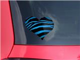 Zebra Blue - I Heart Love Car Window Decal 6.5 x 5.5 inches