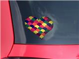 Brushed Cirlces Multi Dark - I Heart Love Car Window Decal 6.5 x 5.5 inches