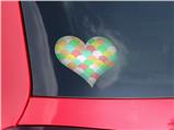 Brushed Cirlces Multi Light - I Heart Love Car Window Decal 6.5 x 5.5 inches