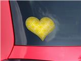 Wavey Yellow - I Heart Love Car Window Decal 6.5 x 5.5 inches