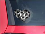 Skull And Crossbones Pattern Bw - I Heart Love Car Window Decal 6.5 x 5.5 inches