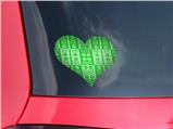 Skull And Crossbones Pattern Green - I Heart Love Car Window Decal 6.5 x 5.5 inches