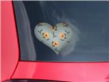 Poppy Orange Light Blue - I Heart Love Car Window Decal 6.5 x 5.5 inches