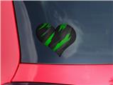 Jagged Camo Green - I Heart Love Car Window Decal 6.5 x 5.5 inches